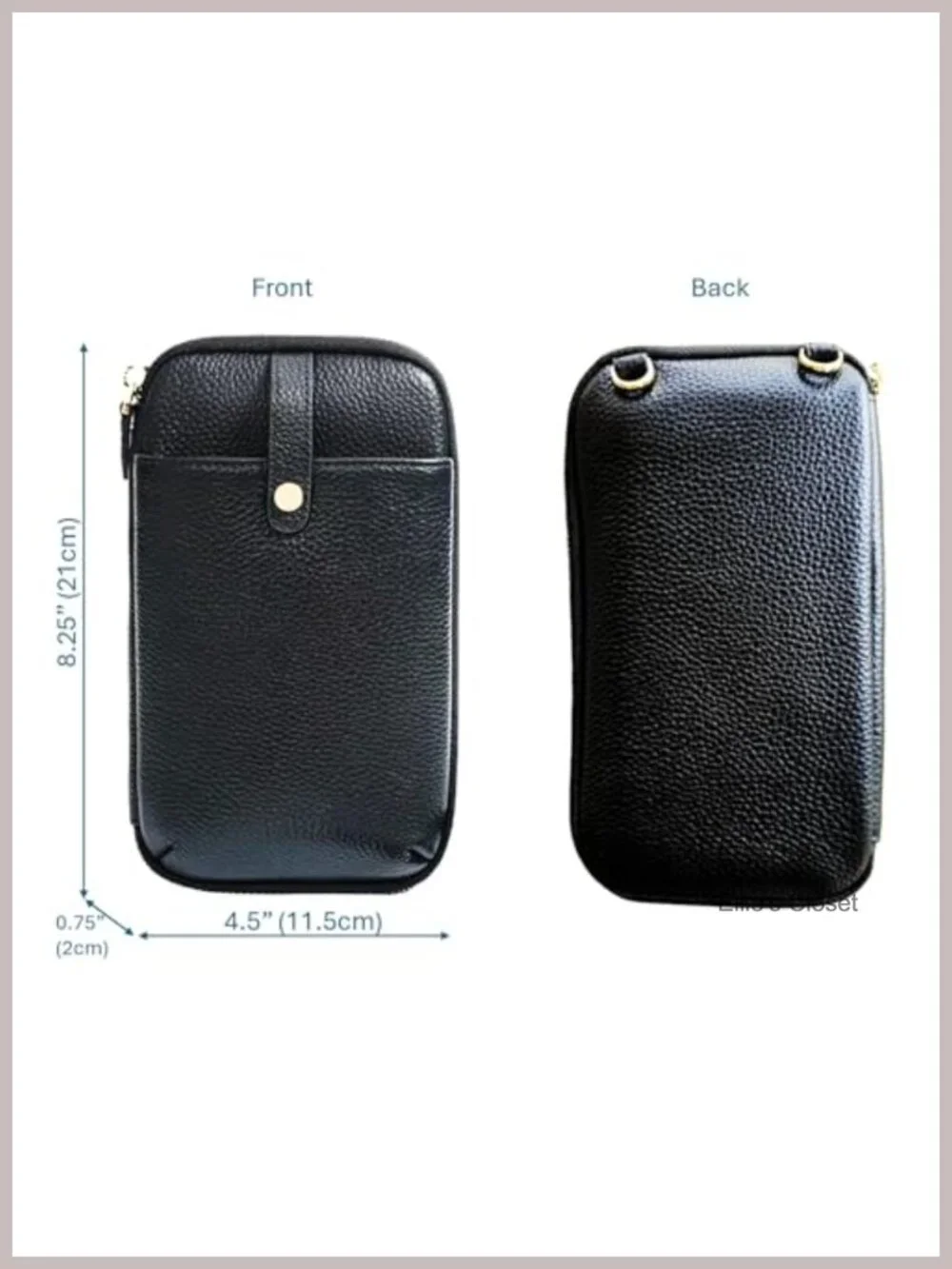 Genuine Cowhide Leather Small Crossbody Bag RFID Blocking Phone Wallet Wristlet